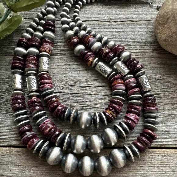 Purple Spiny Oyster Bead Necklace main image 1